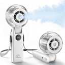 Rrtizan Handheld Misting Fan Portable - Small Personal Mister Fan Blow Cold Air,5000mAh Rechargeable Battery,Water Spray Cooling for Summer Outdoor Travel Beach Lash Makeup,Gifts for Women (Beige)