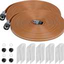 Sprinkler Soaker Hose 100 FT, Watering Hose with Holes, High-Efficiency Water-Saving Sprinklers System for Lawn and Garden with Staples 50FT × 2Pack