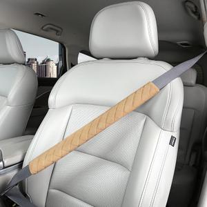 HighnessHwoo Extra Long Seatbelt Covers for Adults Kids Women & Men, Soft Car Seat Belt Strap Cushion for Sedan, SUV, Trucks, Shoulder Neck Chest Protector Pads, Auto Accessories, 1pc, Beige, 19.5in