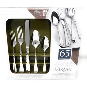 Mikasa 18/10 Stainless Steel French Countryside 65 Piece Flatware,Service for 12
