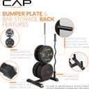 CAP 2-inch Olympic Bumper Plate Weight Set | 100-370 lbs | Multiple Colors | Storage Rack Optional