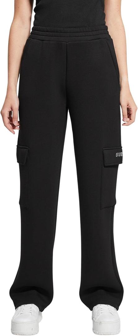 GUESS Women's Cecilia Scuba Cargo Pants (Medium, Jet Black)