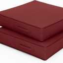 Patio Chair Cushions 24 x 24 x 5 Inch Waterproof Outdoor Seat Cushions for Patio Furniture, Outdoor Sofa Couch Pads with Ties & Handle, Set of 2, Burgundy