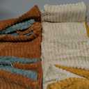 MIULEE Boho Farmhouse Throw Pillow Covers 18x18 Inch Set of 4 Summer Modern Natural Decorative Cushion Covers Soft Corduroy Spring Decor for Couch Bed Sofa Living Room Orange Teal Gradient Series