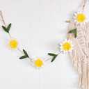 Daisy Paper Garland Boho Daisy Flower Banner Spring Hanging Garland Floral Party Banner Paper Flower Strings for 1st Birthday Baby Shower Nursery Party Supplies (Pink)