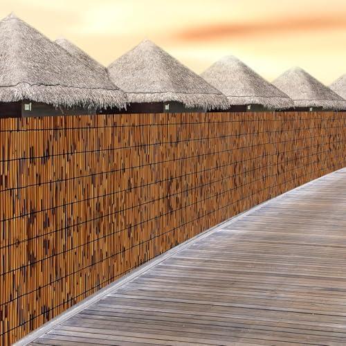 PAKNAN Natural Reed Fencing 6FT X 8.2ft Reed Fence 6FT High Balcony Reed Fence Privacy Reed Screen for Outdoor Backyard Patio(Brown)