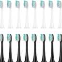Replacement Brush Heads Compatible For Philips Compatible For Sonicare DiamondClean HX3/HX6/HX9 Series Electric Toothbrush Heads (8 White 8 Black)