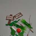 Fishing Cake Topper Gone fishing Cake with Bass Reed Happy Birthday Sign