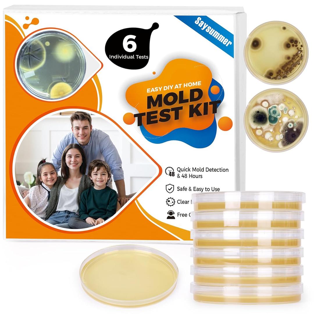Mold Test Kit for Home Testing: 6 Counts DIY at Home Mold Test for Air Quality Object Surface and HVAC Indoor Detect Black Mold and More
