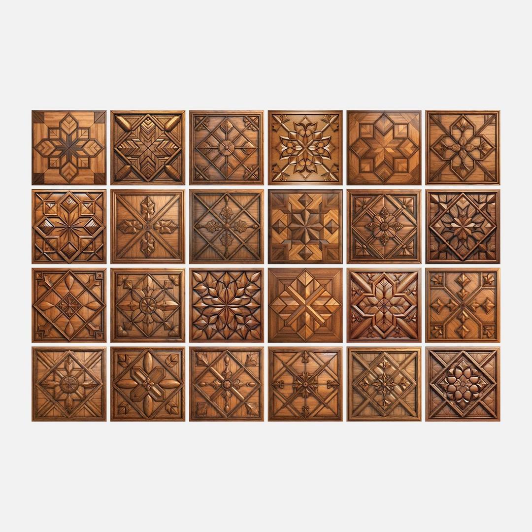 24PCS Removable Self Adhesive Tile Sticker Peel and Stick Backsplash PVC Art Wall Tiles Decal for Kitchen Bathroom Decor 5.91 x 5.91 inch, Brown (Hzw-las-06)