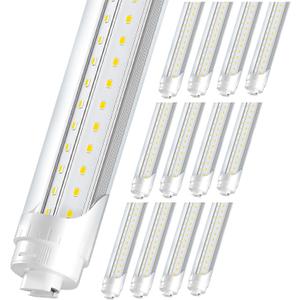12-Pack 100W 15000LM 6000K T8 8FT LED Bulbs| 8 Foot led Bulb Rotate V Shaped Ballast Bypass| 8' Led Bulbs Replacement R17/F9612/C/H T8/T10/T12 T8 8FT LED Tube Lights