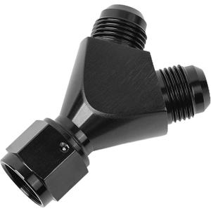 EVIL ENERGY 8AN Female to 8AN Male Flare Fitting, Y Block Union Splitter Swivel Adapter Fitting Aluminum Black