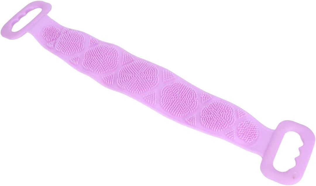 Back Scrubber with Handle, Double Sided Silicone Body Brush for Shower, Portable Exfoliating Back Cleaning Strap Back Scratcher Bath Shower Body Wash 