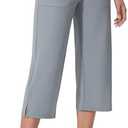 Women's Capri Pants Wide Leg Quick Dry Hiking Capris Water Resistant UPF50 Lightweight Loose Travel (Grey, XL)
