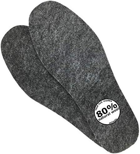Wool Felt Warm Insoles,Soft Insert Insoles for Boots and Shoes,Wool Insoles for Men Women (Men's 9/Women's 10)