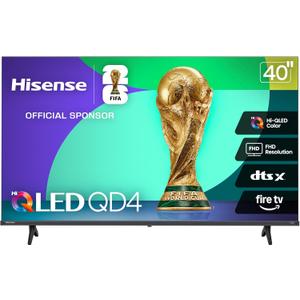 Hisense 40-Inch Class QD4 Series Hi-QLED FHD Smart Fire TV (40QD4QF, 2025 Model) - Quantum Dot Color, DTS Virtual: X, Alexa Built in, Slim Bezel Design