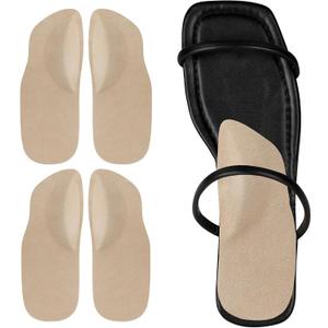 Pigskin Arch Support Insoles for Women Plantar Fasciitis & Flats Feet Pain Relief, 0.21" Thickness, Self-Adhesive Arch Insert with Heel Cushion for High Heels Sandals Slippers Flats, 2 Pairs 8-12 Size