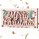 Christmas Money Holder for Cash Gifts 1Pc - Wooden Christmas Money Holders for Cash - Xmas Decor Ornaments Gifts for Kids Women Men Friends Family