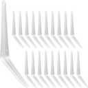 Shelf Brackets 12 Inch, 20 Pack White Metal Heavy Duty L Adjustable Floating Shelves Bracket, 12 x 10 Inch Closet Pipe Decorative Shelf Angle Bracket for Wall Wood with Screws