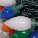 C9 Christmas String Lights Outdoor, 26FT 50 LED Vintage Multicolor Fairy Lights, Plug in UL Listed Waterproof Connectable Christmas Tree Lights for Home, Roofline, Garden, Patio Decor, Green Wire