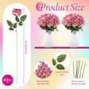 Hotop 40 Pcs Rose Artificial Flowers Bulk with Long Stem,Realistic Silk Fake Roses Bouquet for Home Wedding Centerpieces Party Table Decoration Valentines Gifts(Rainbow Color)