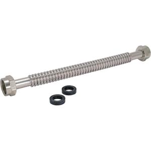 Eastman 15 Inch WaterFlex Water Heater Connector, 1 Inch FIP x 1 Inch FIP, Stainless Steel Corrugated Water Heater Supply Line, 447515