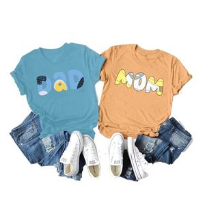 Mom and Dad Shirts Pink Birthday Girl Matching Family Shirt Cute Birthday Party Tee Casual Letter Graphic Top (Medium, Orange)