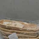 4 Pieces 13.8 Inch Banneton Bread Proofing Basket Oval Long Bread Proofing Basket Banneton Basket Dough Proofing Basket with Liners and Scatters for Home Sourdough Bread Baking