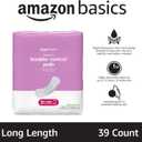 Amazon Basics Incontinence Pads for Women, Postpartum, Long, Maximum Absorbency, Bladder Control, Unscented, 39 Count