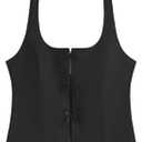 Milumia Women's Backless Halter Crop Top Y2K Bow Front Cut Out Sleeveless Going Out Tank Tops Black XX-Small