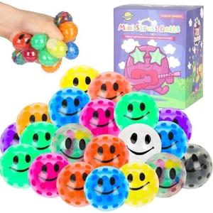 12 Pack Colorful Mini Stress Balls Set, Squishy Balls Fidget for Adult, Squeeze Balls Bulk, Birthday Gifts Party Favors Goodie Bags Stuffer Anxiety Stress Relief