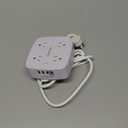 6 Ft Surge Protector Power Strip - 8 Widely Outlets with 4 USB Ports, 3 Side Outlet Extender with 6 Feet Extension Cord, Flat Plug, Wall Mount, Desk USB Charging Station, ETL,White