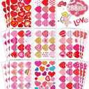 2 x Heart Stickers,Valentines Stickers,Heart Stickers for Kids,Valentines Stickers,Valentine's Day Stickers for Kids,Face,Envelope and Gifts(288pcs)
