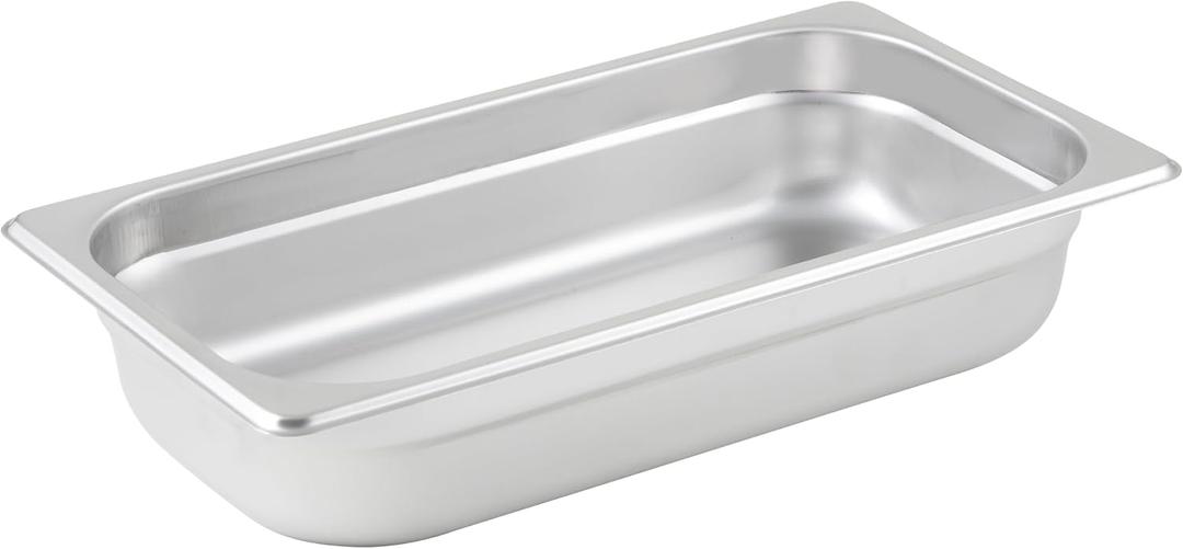 Winco SPJM-302 Anti-Jamming Steam Pan, 1/3 x 2 1/2-Inch, 24-Gauge,Stainless Steel,Medium, 2.5" Deep