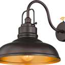 zeyu 18 Inch Vintage Wall Light Fixture, Outdoor Dusk to Dawn Barn Light, Farmhouse Wall Sconce Light for Garden Garage, Oil Rubbed Bronze Finish, 016-1BL-PC ORB