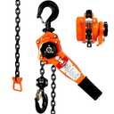 Lever Chain Hoist, 3/4 Ton Come Along Winch, 10FT Manual Ratchet Puller Hoist,G80 Black Chain and 2 Heavy Duty Hooks,1650lbs Hoist for Lifting