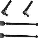 Front Outer and Inner Tie Rod End FITS for Subaru Forester 2014-2018/ Crosstrek 2016-2019/ XV Crosstrek 2013-2015, ES3712 EV800982 Front Inner and Outer Tie Rods- 4pc Set
