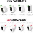 2Pack Security Wall Mount for Ring Spotlight Cam Battery and Ring Spotlight Cam Plus/Pro (Battery), 360 Adjustable Indoor/Outdoor Mounting Bracket for Your Surveillance Camera System - White
