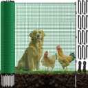 4x100FT Temporary Fence for Backyard,Plastic Garden Fencing with 18 Fiberglass Stake,Windbreak Rope,Ground Peg,Safety Barrier Fence Movable Roll for Backyard Outdoor Animal Protect