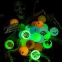 JOYIN 48 PCS Halloween Bouncy Balls for Kids Gift, Glow in The Dark Bouncing Balls for Halloween Party Decoration, Trick or Treats Glowing Bounce Ball for Halloween Party Favors Supplies Goodie Filler