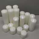 MTLEE 17 Pcs Pillar Candles Bulk Set of 3 Long Burning Wax Pillar Candles 2 In x 3, 6, 8 Inch Dripless Unscented Smokeless for Wedding Party Spa Lantern Fireplace Home(White)