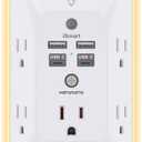Multi Plug Outlet, HANYCONY Outlet Extender with 4 USB Ports (2 USB C) and Night Light, 1050J Surge Protector, Wall Mount, Outlet Splitter for Bathroom Kicthen Camper Dorm Room Essentials