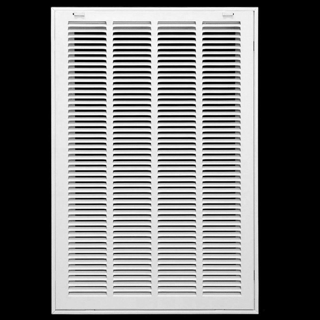 HVAC Premium 16 x 25 Duct Opening Steel Return Air Filter Grille, for 1-inch Filter, Removable Door, Flat Stamped HVAC Vent Cover Grille, Outer Dimensions 18.5 x 27.5