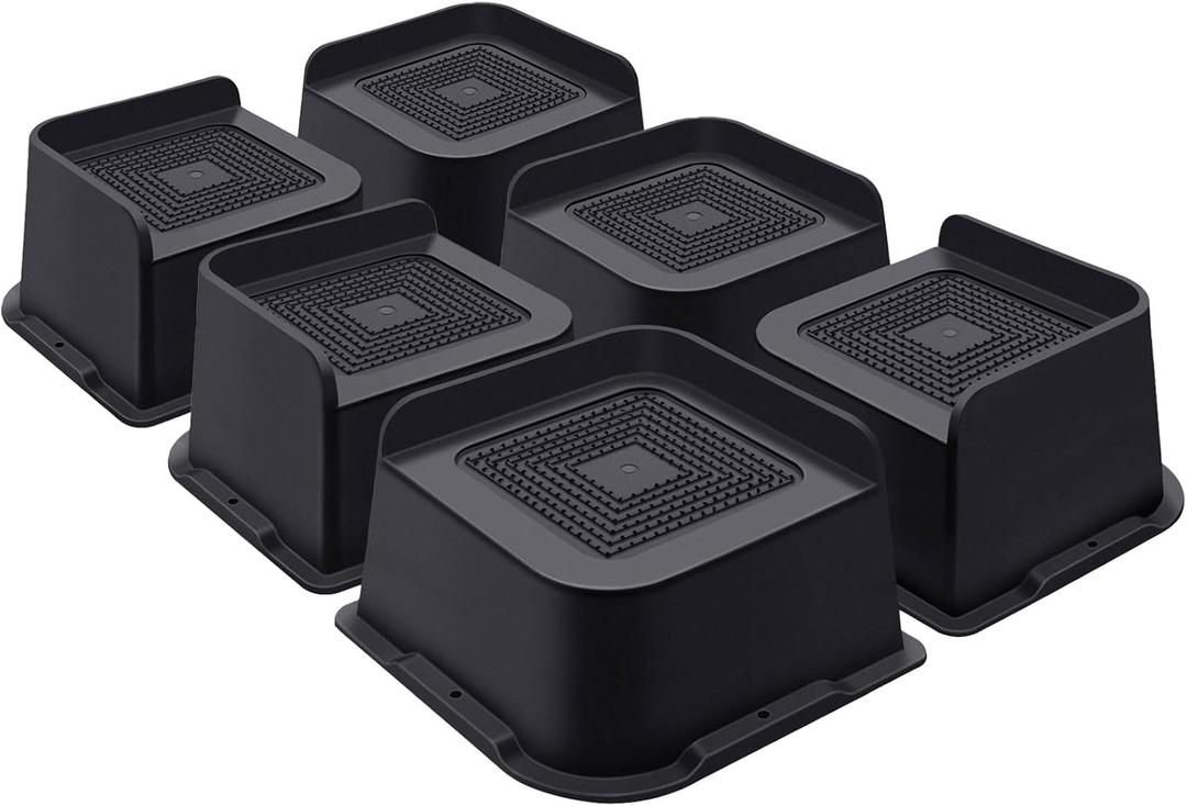 Bed Risers 3 Inch Heavy Duty, Furniture Risers for Bed Desk Table Sofa Couch,Oversized Bed Lifts Risers,Support up to 5000 Lbs(6 Pack Black)