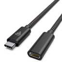 USB Type C Extension Cable (1.5Ft/0.5m), USB C 3.1(10gbps) Male to Female Extension Charging & Sync Compatible with Switch, MacBook Air M2/ M1/ Pro, iPad Pro/Air Dell XPS Surface Book- Black