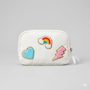 Preppy Patch Nylon Bum Bag, Lightning Waist Bag, Adjustable Smile Face Bum Bag for Women, Water-Repellent, Rainbow Bum Bag for Girls, Children, Green, Small