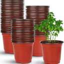 Augshy Nursery Pot, 110 Pcs 4" Plastic Plants Pot,Seed Starting Pots, Indoor Outdoor Seeding pots