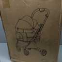 JK Pawadore 4 Wheels Pet Stroller Best Lightweight Foldable Portable Secure Easy Lock NO-Zip 180 ̊ Canopy Sun Shades Waterproof for Small/Medium Dogs 33lbs with Large Storage Basket (Khaki)