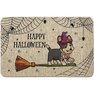 Halloween Door Mat French Bulldog Dog Paws Rug 17 x 27 Inch Outdoor Doormats Entrance Rugs Decorative Floor Front Mats for Farmhouse Home Kitchen Farmhouse