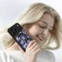 Magnetic Case for iPhone 17 Pro Max, Cute Purple Floral Flower Aesthetic Design [Compatible with Magsafe] Soft TPU and Hard PC Anti-Scratch Shockproof Protective Case for Men Women